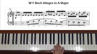 Wilhelm Friedemann Bach Allegro In A Major Piano Tutorial [upl. by Gainor680]