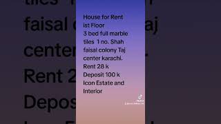 House for Rent Ist floor 60 sqyds Rent 28 k renting propertyoffers rentcollection rental [upl. by Buehrer511]