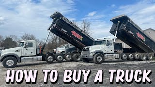 HOW TO BUY A DUMP TRUCK  SEMI TRUCK [upl. by Ricardo]