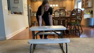 Review of the Lifetime 280094 Kids Picnic Table Size 1 Almond Color [upl. by Alolomo11]