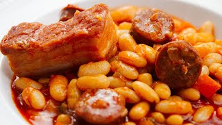 Como hacer ALUBIAS CON CHORIZO Y PANCETA Que rico [upl. by Aylatan]