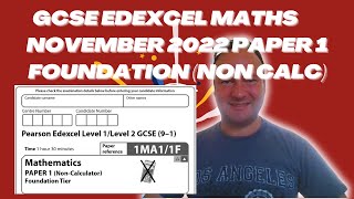 GCSE Edexcel Maths November 2022 Paper 1 Foundation Tier Non Calculator [upl. by Furtek]