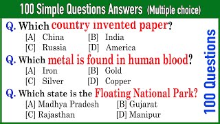 100 Easy GK Questions and Answers in English  General Knowledge  Current Affairs  India GK Quiz [upl. by Halak]