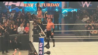 Motor City Machine Guns beat bloodline for wwe Tag Titles with help from otc smackdown wwe [upl. by Ifen]