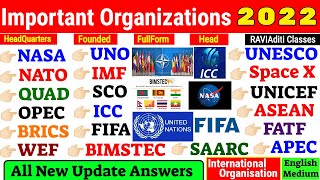 International Organisations amp Headquarters  Important Organisation  Current Affairs  GkTricks [upl. by Billie546]