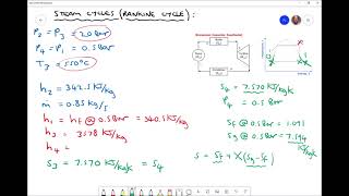 Rankine Cycle Efficiency and Net Power Output Calculations [upl. by Nilatak]