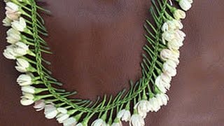 Waterfall pattern flower braid lei garland  Gajra [upl. by Hgielrac]