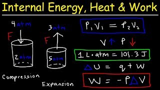 Internal Energy Heat and Work Thermodynamics Pressure amp Volume Chemistry Problems [upl. by Zetana]