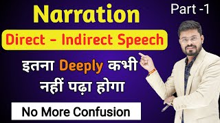 Part1  What is narration  What is Direct amp Indirect speech  Narration Rules Examples Practice [upl. by Yrrok179]