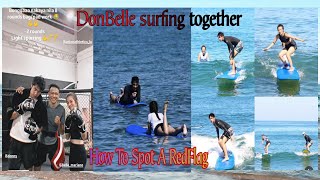 HTSARF  DonBelle Surfing Together after surfing nagkick boxing pa with twinning gloves [upl. by Hgielrac390]