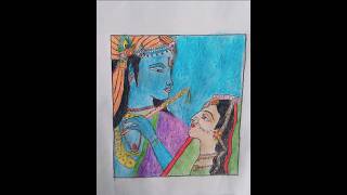 Radha Krishna Drawing shorts art radhakrishna pencilcolour drawing youtubeshorts [upl. by Nino]