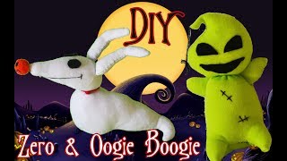 DIY Zero amp Oogie Boogie Man Sock Plushie with Free Pattern The Nightmare Before Christmas Tutorial [upl. by Mlehliw]