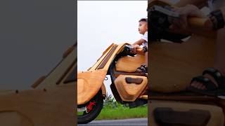 Man Builds Futuristic BMW Motorcycle From Wood and Scrap homemade diy [upl. by Va100]