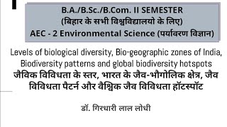 Levels  bio div Biogeo zones of India Biodiversity patterns and global biodiversity hotspots [upl. by Tad]