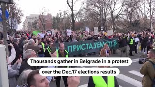 Protesters demand annulment of Serbian elections  REUTERS [upl. by Aicerg240]