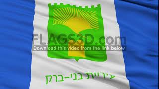 Closeup Bnei Brak city flag Israel [upl. by Crudden]