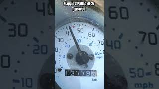 Piaggio ZIP 4T 2v 50cc Top Speed shorts topspeed test [upl. by Aislehc]