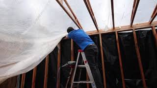 Bow String Roof Truss Raising on my Old Single Wide Mobile Home Rebuild Part 4 [upl. by Rosene]