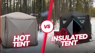 Hot Tent vs Insulated Tent Winter Camping [upl. by Ardnahsal]