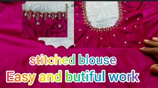 Easy Needlework Tutorial for a stitched Blouse Design [upl. by Fernald837]