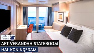 HAL Koningsdam  AftFacing Verandah Stateroom Full Tour amp Review 4K  Holland America Line [upl. by Ravo491]