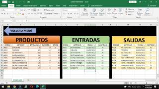 EXCEL  como Hacer un SISTEMA de INVENTARIO de entradas salidas y control de stock 📦 [upl. by Franciscka]