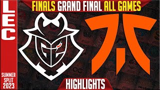 G2 vs FNC Highlights ALL GAMES  LEC Summer Finals Grand Final 2023  G2 Esports vs Fnatic G4 [upl. by Atil961]