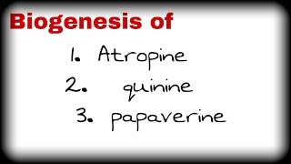 Biogenesis of atropine reserpine  papaverin quinine [upl. by Otrebtuc]