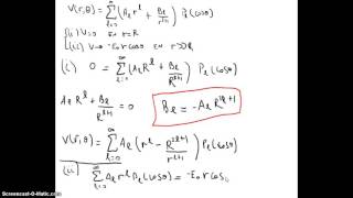 118 Electromagnetismo  Electrostática  Ecuación de Laplace en esféricas esfera con campo eléctrico [upl. by Justinn]