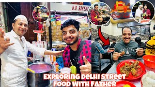 Exploring Street food of Delhi With Father 😍foodvlog [upl. by Namielus]