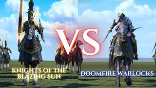 WARHAMMER III Total War  Knights of the Blazing Sun VS Doomfire Warlocks [upl. by Cosenza]