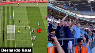 Man City Fans Reactions to Bernardo Silva Goal vs Man United [upl. by Eeryn]