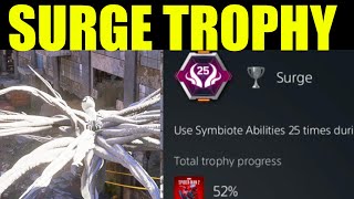 how to quotuse symbiote abilities 25 times during symbiote surgequot  Spdierman 2 surge trophy guide [upl. by Rehpinej]