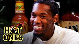 Offset Screams Like Ric Flair While Eating Spicy Wings  Hot Ones [upl. by Houlberg310]