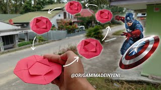 Captain America Paper Shield thats comes back paper returnable disk Boomerang [upl. by Akimehs88]