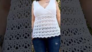 Want to make this spring crochet lace tank top pattern by JourneyChanelDesigns  🔗👇🏻  🔗👇🏻 [upl. by Clintock]