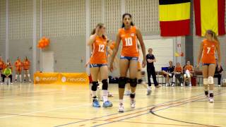 Volleybal  Jeugd Oranje Meisjes tegen Spanje [upl. by Nagol362]