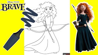 Coloring Brave Merida Disney Princess [upl. by Narret287]