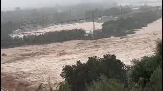 The bridge from Calig to Vinaros in Castellon is flooded [upl. by Durning987]