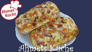 Rezept Flammkuchen Ciabatta  Ahmet Kocht  italienisch deutsch kochen  Folge 55 [upl. by Naehs135]