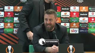 RomaFeyenoord 53 De Rossi quotSuperato lesame Esami non finiscono mai Con Lukaku rapportoquot [upl. by Phio750]