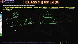 CLASS 9 MATHS  ICSE  12 B  MID POINT AND ITS CONVERSE  PART 1 [upl. by Macpherson]