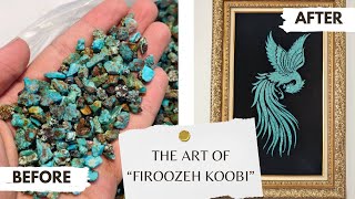 The Art of Turquoise Inlaying Firoozeh Koobi in Persian Calligraphy [upl. by Maxia916]