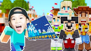 Can Kaven Find all the Missing Disney Autographs in Minecraft [upl. by Ecilahs]