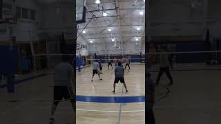 The middle blocker “setter dumps” the ball No one was remotely prepared [upl. by Etrem]