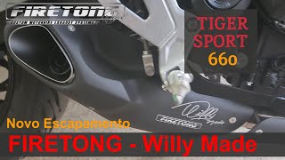 Escapamento Firetong Willy Made para Triump Tiger 660  Trident 660  COLOQUE FONE e descubra [upl. by Peace]