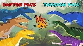 Velociraptor Pack vs Troodon Pack  Dinosaurs Tournament S1  Dino Animation [upl. by Onilatac]