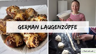 German Laugenzöpfe  German Bread Baking [upl. by Airetnahs]