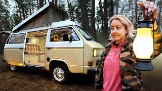 SOLO Camping For 30 Days Iconic 1986 VW Vanagon Relax Sleep ASMR [upl. by Akitan]