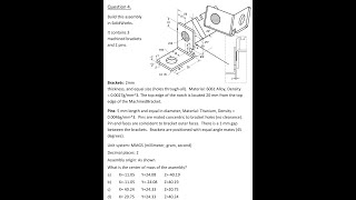 Solidworks CSWA Sınav Örneği Question4 Montaj Çizimi [upl. by Ahsrav]